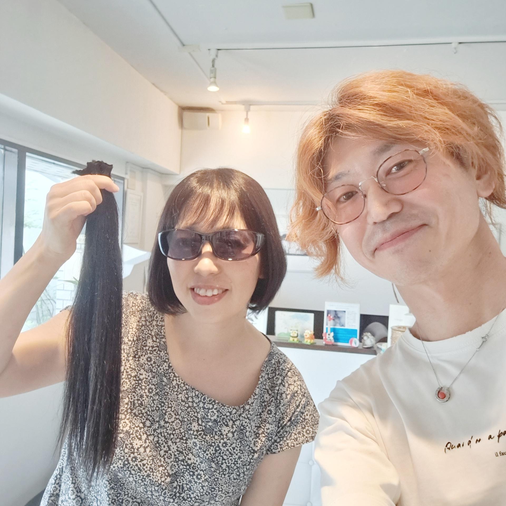 ヘアドネーションをしにお友だちが来て下さいました✨